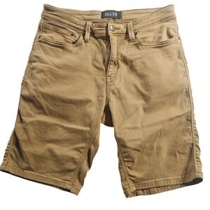 DU/ER Shorts Mens 33 Beige Canvas Chino 10 Inseam 5-Pocket Relaxed Fit Casual